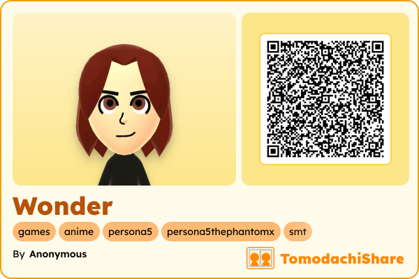 Wonder, a male Mii  with tags: games, anime, persona5, persona5thephantomx, smt