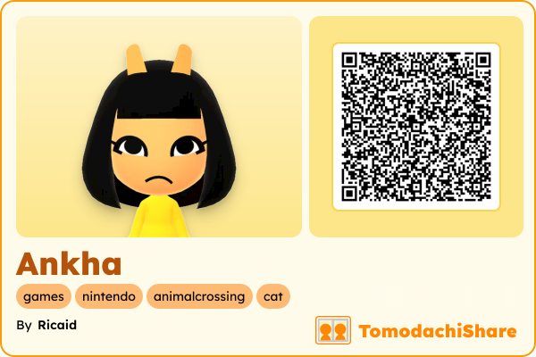 Ankha, a female Mii  with tags: games, nintendo, animalcrossing, cat