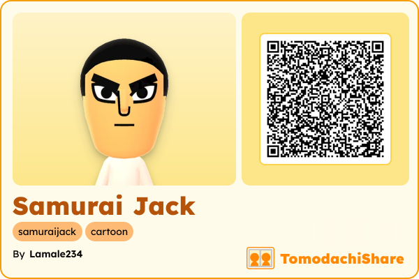 Samurai Jack, a male Mii  with tags: samuraijack, cartoon