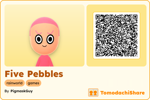 Five Pebbles, a male Mii  with tags: rainworld, games