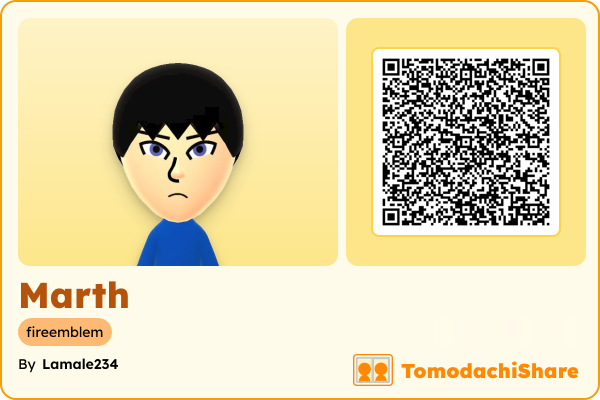 Marth, a male Mii  with tags: fireemblem