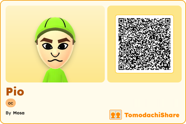 Pio, a male Mii  with tags: oc