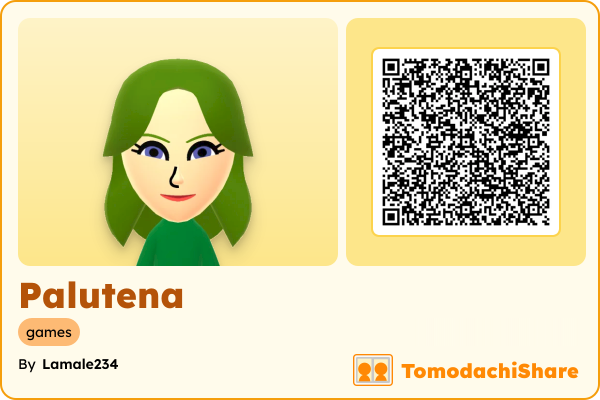 Palutena, a female Mii  with tags: games
