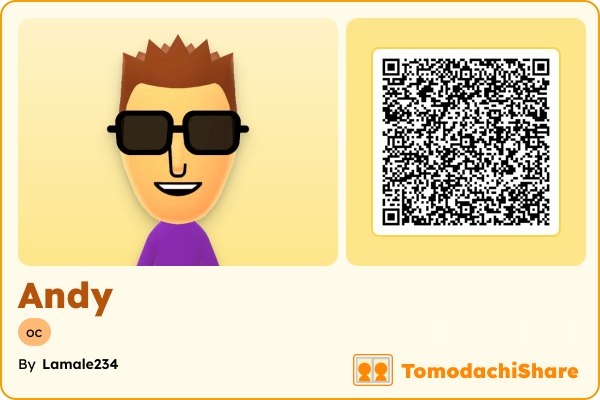 Andy, a male Mii  with tags: oc