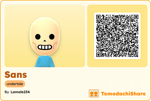 Sans, a male Mii  with tags: undertale