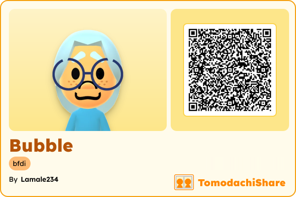 Bubble, a female Mii  with tags: bfdi