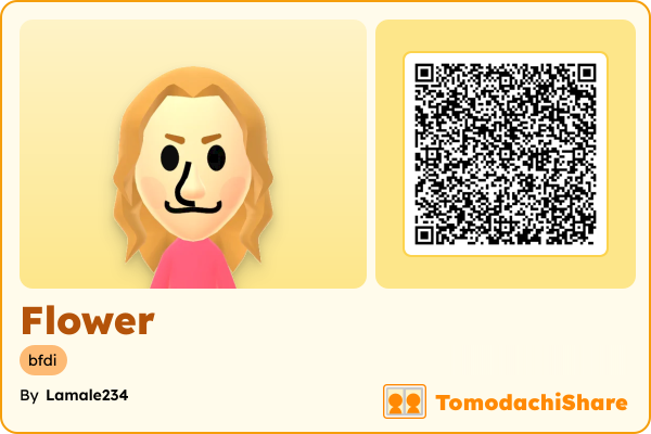 Flower, a female Mii  with tags: bfdi