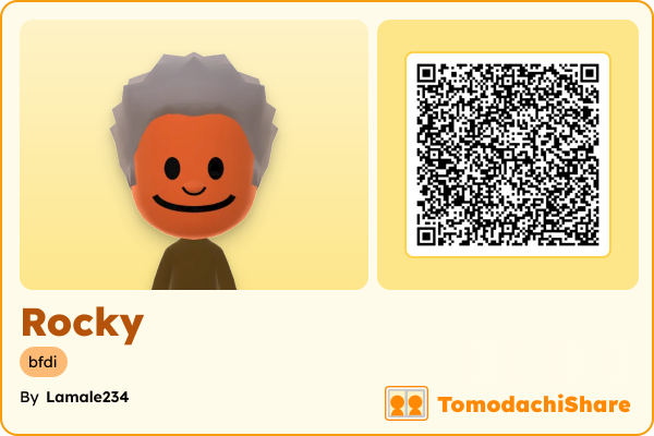 Rocky, a male Mii  with tags: bfdi
