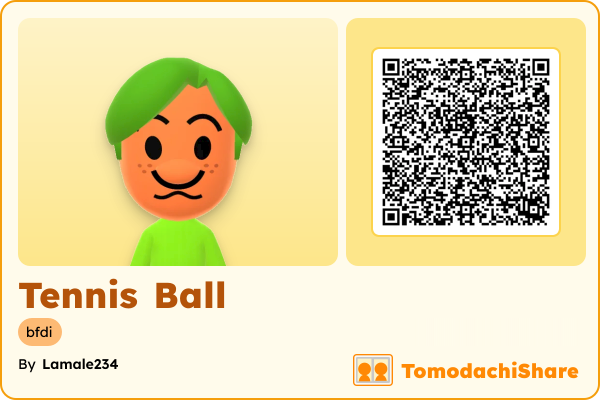 Tennis Ball, a male Mii  with tags: bfdi