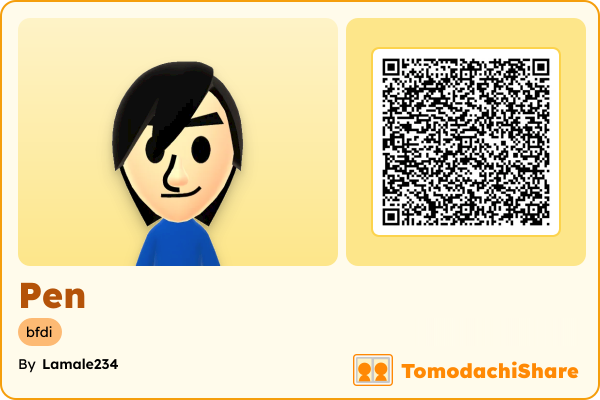 Pen, a male Mii  with tags: bfdi