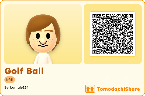 Golf Ball, a female Mii  with tags: bfdi
