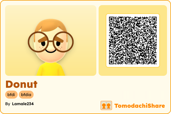 Donut, a male Mii  with tags: bfdi, bfdia