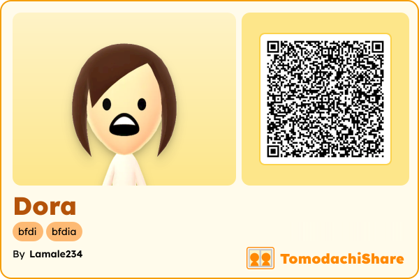 Dora, a female Mii  with tags: bfdi, bfdia