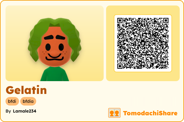 Gelatin, a male Mii  with tags: bfdi, bfdia