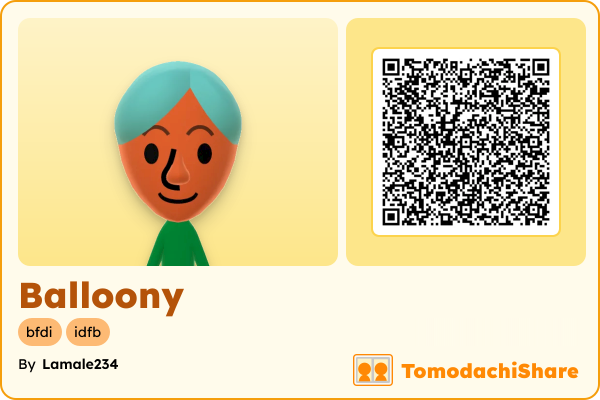 Balloony, a male Mii  with tags: bfdi, idfb
