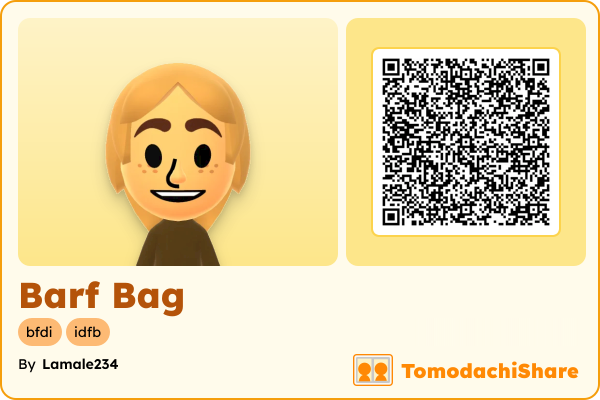 Barf Bag, a female Mii  with tags: bfdi, idfb