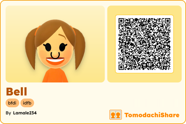 Bell, a female Mii  with tags: bfdi, idfb