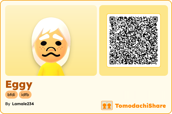 Eggy, a female Mii  with tags: bfdi, idfb