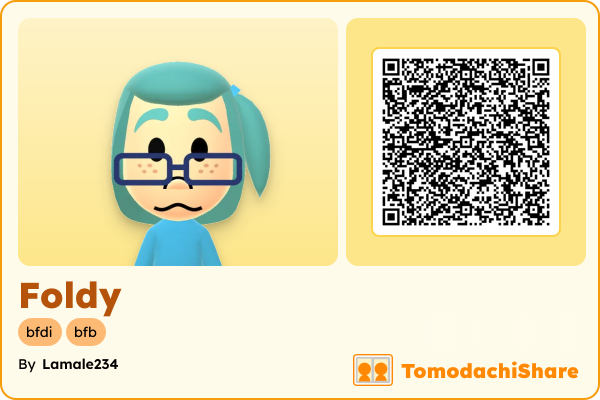 Foldy, a female Mii  with tags: bfdi, bfb