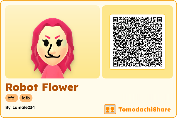 Robot Flower, a female Mii  with tags: bfdi, idfb