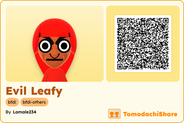Evil Leafy, a female Mii  with tags: bfdi, bfdi-others