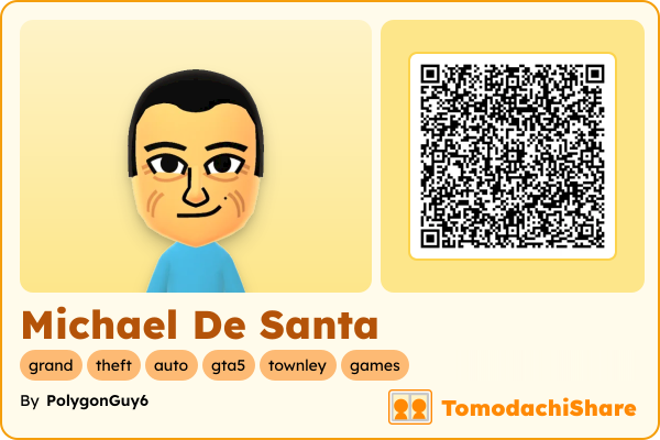 Michael De Santa, a male Mii  with tags: grand, theft, auto, gta5, townley, games