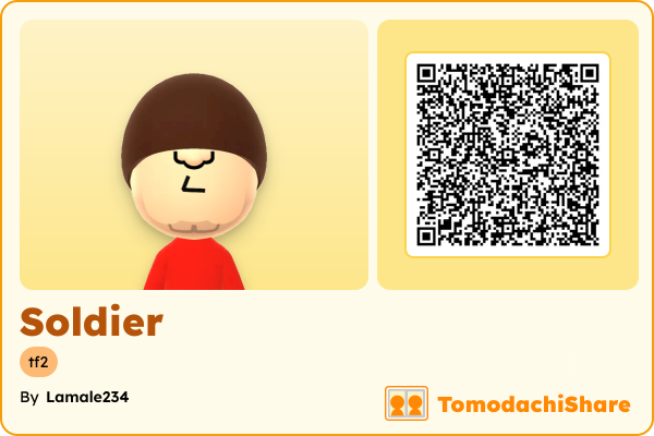 Soldier, a male Mii  with tags: tf2