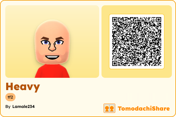 Heavy, a male Mii  with tags: tf2