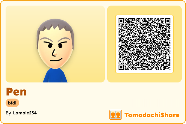 Pen, a male Mii  with tags: bfdi