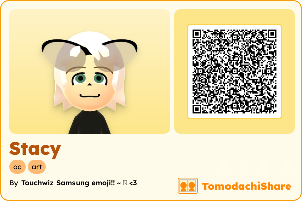 Stacy, a female Mii  with tags: oc, art