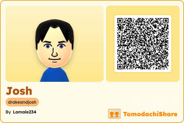 Josh, a male Mii  with tags: drakeandjosh