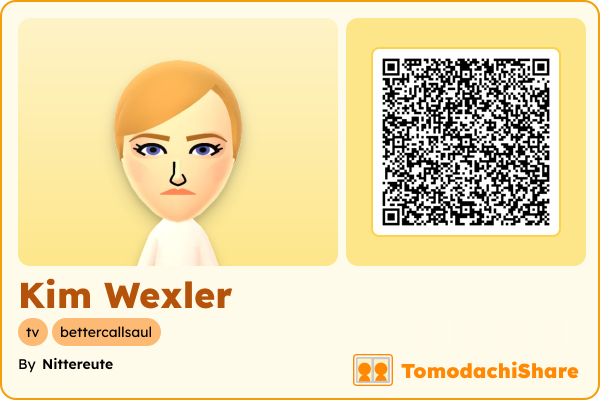 Kim Wexler, a female Mii  with tags: tv, bettercallsaul
