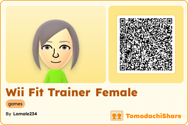 Wii Fit Trainer Female, a female Mii  with tags: games