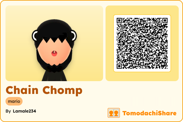 Chain Chomp, a female Mii  with tags: mario