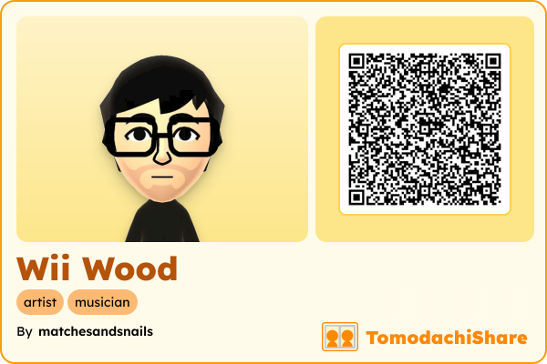 Wii Wood, a male Mii  with tags: artist, musician