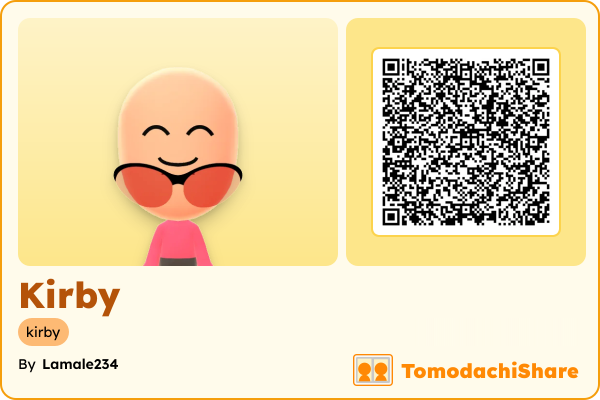 Kirby, a male Mii  with tags: kirby