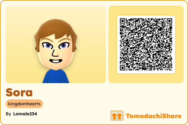 Sora, a male Mii  with tags: kingdomhearts