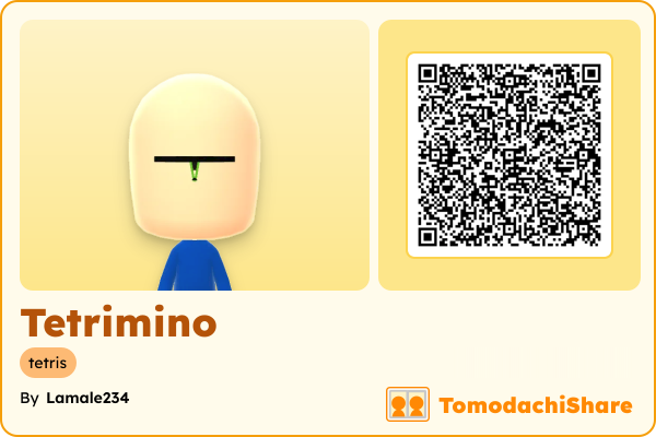Tetrimino, a male Mii  with tags: tetris
