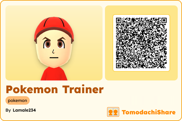 Pokemon Trainer, a male Mii  with tags: pokemon