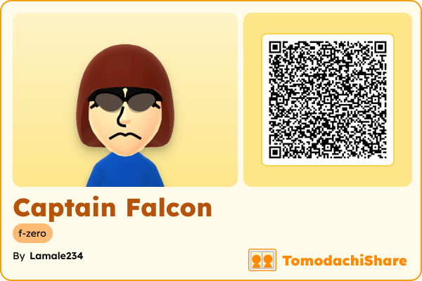 Captain Falcon, a male Mii  with tags: f-zero