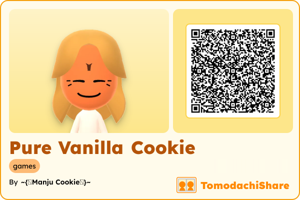 Pure Vanilla Cookie, a male Mii  with tags: games