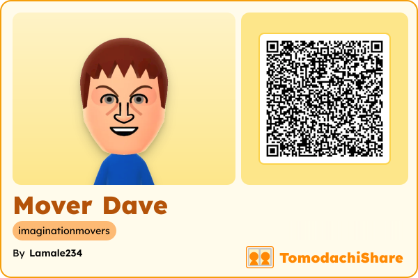 Mover Dave, a male Mii  with tags: imaginationmovers