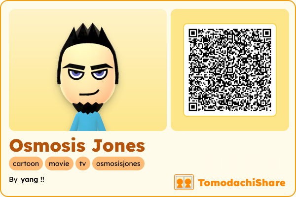 Osmosis Jones, a male Mii  with tags: cartoon, movie, tv, osmosisjones