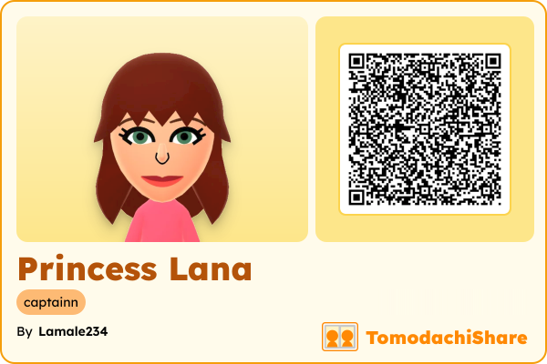 Princess Lana, a female Mii  with tags: captainn