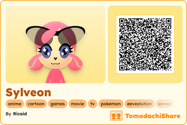 Sylveon, a female Mii  with tags: anime, cartoon, games, movie, tv, pokemon, eeveelution, eevee
