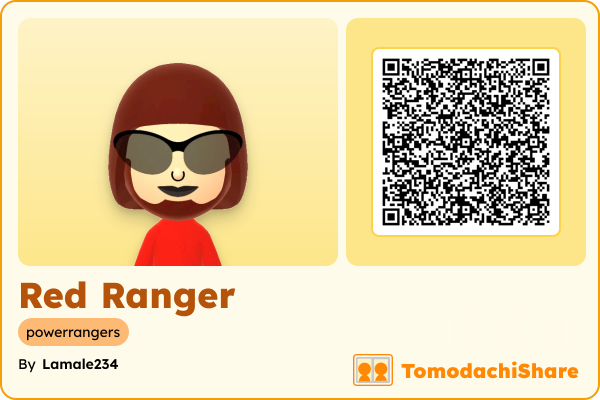 Red Ranger, a male Mii  with tags: powerrangers