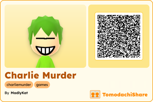 Charlie Murder, a male Mii  with tags: charliemurder, games