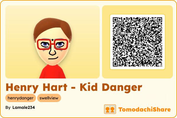 Henry Hart - Kid Danger, a male Mii  with tags: henrydanger, swellview