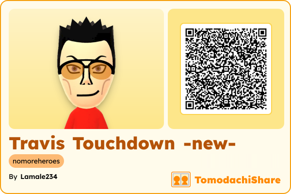 Travis Touchdown -new-, a male Mii  with tags: nomoreheroes