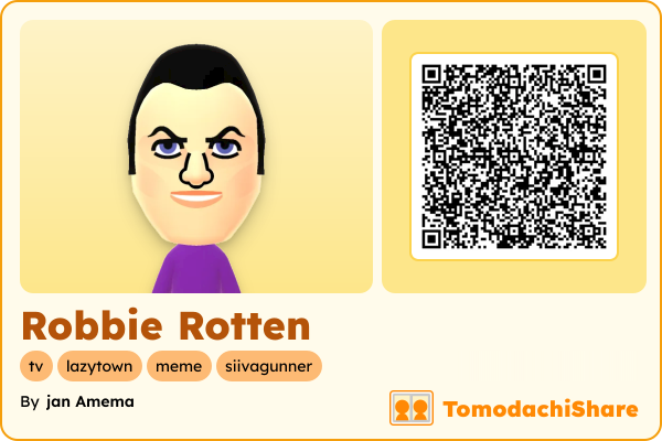 Robbie Rotten, a male Mii  with tags: tv, lazytown, meme, siivagunner